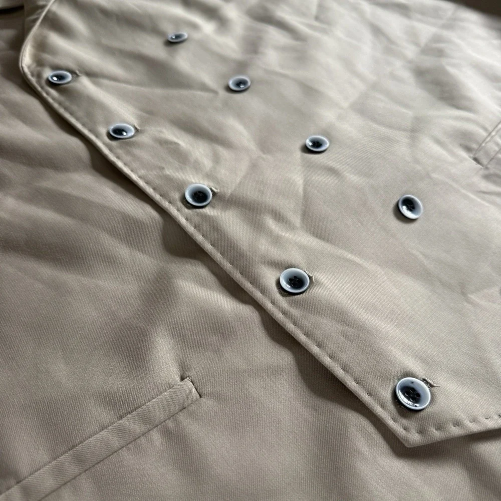 Statement Italy Double Breasted Waistcoat Vest 54L (56 Chest) Beige Old Money